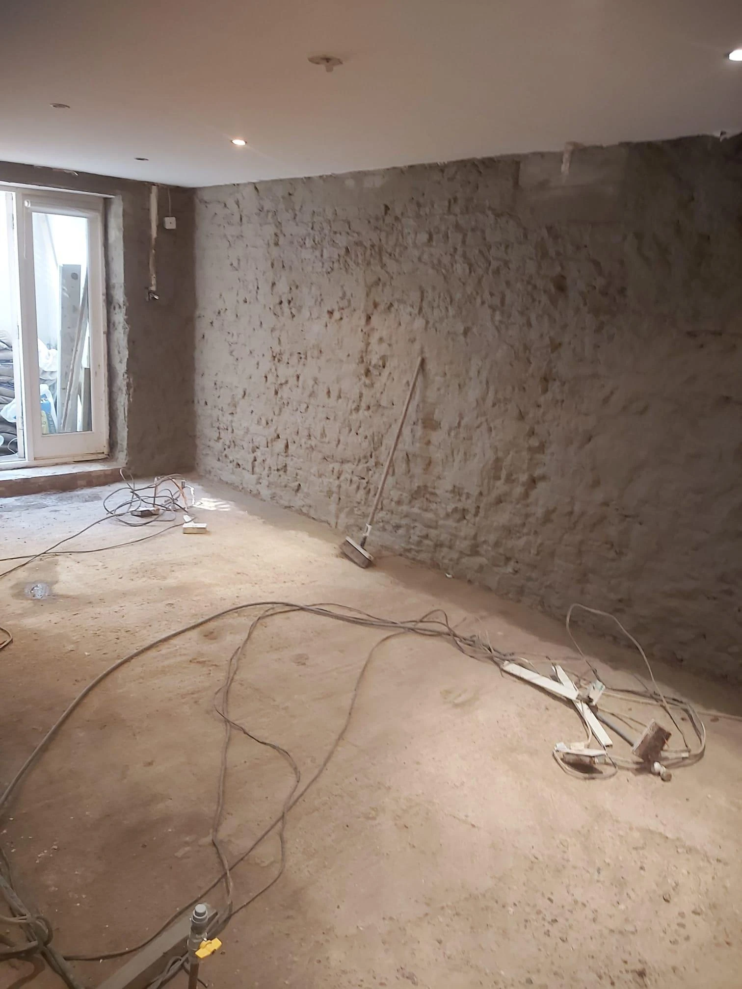 Unfinished concrete room